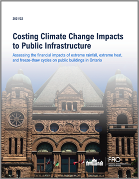 CIPI: Assessing the financial impacts of extreme rainfall, extreme heat and freeze-thaw cycles on public buildings in Ontario report cover