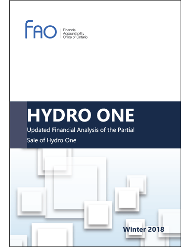 Hydro One: Updated Financial Analysis of the Partial Sale of Hydro One