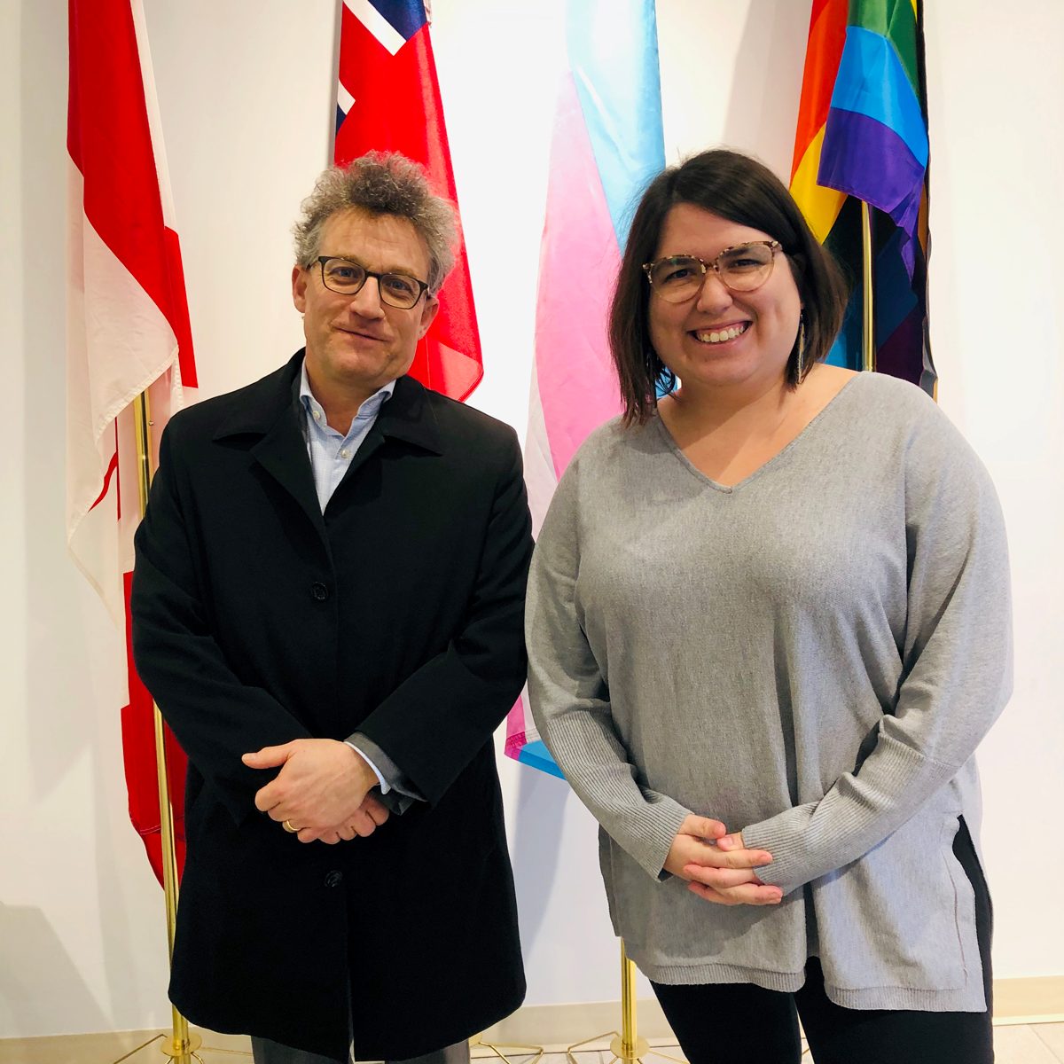 Peter Weltman with NDP Housing Critic, Suze Morrison.
