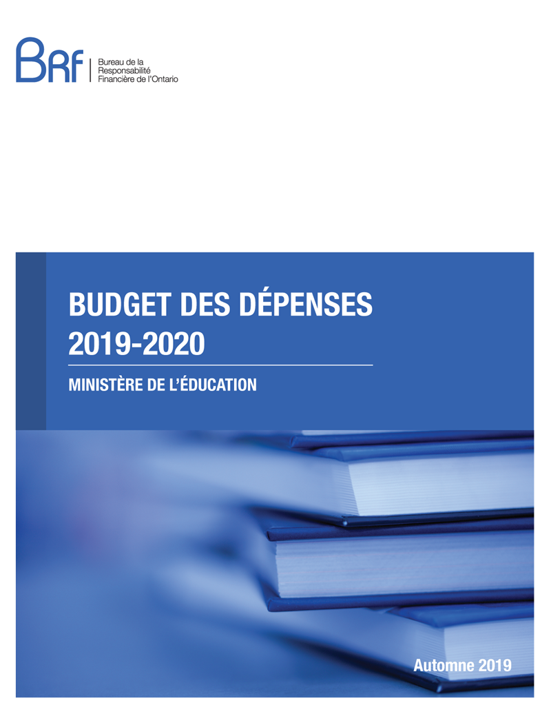 Budget des dépenses 2019-2020 : ministère de l’Éducation
