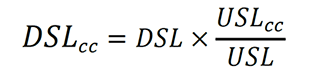 〖DSL〗_cc=DSL×〖USL〗_cc/USL